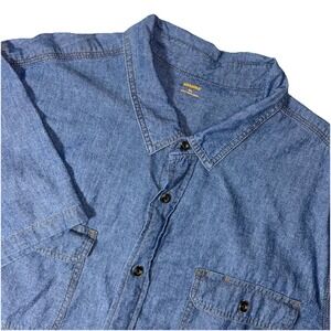 BRAHMA Men's Button Front Work Shirt SZ 3XL Denim Short Sleeve